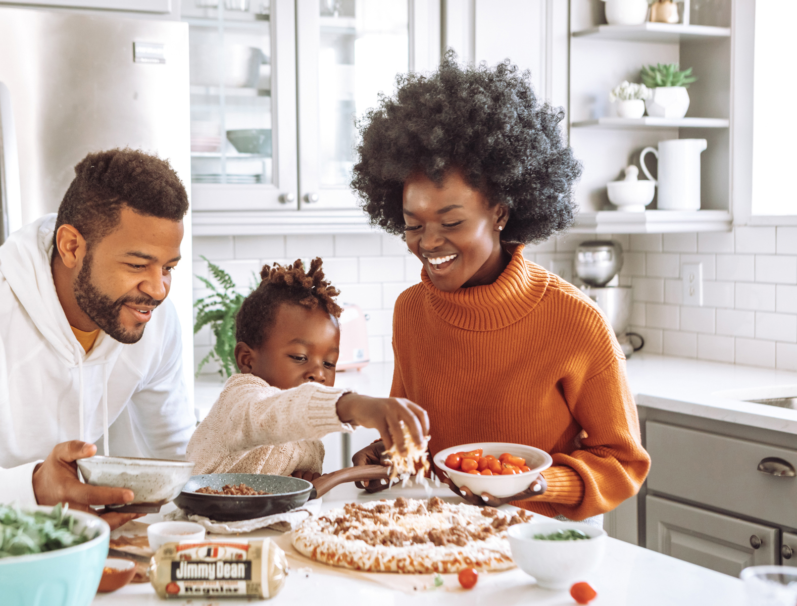 image of family cooking