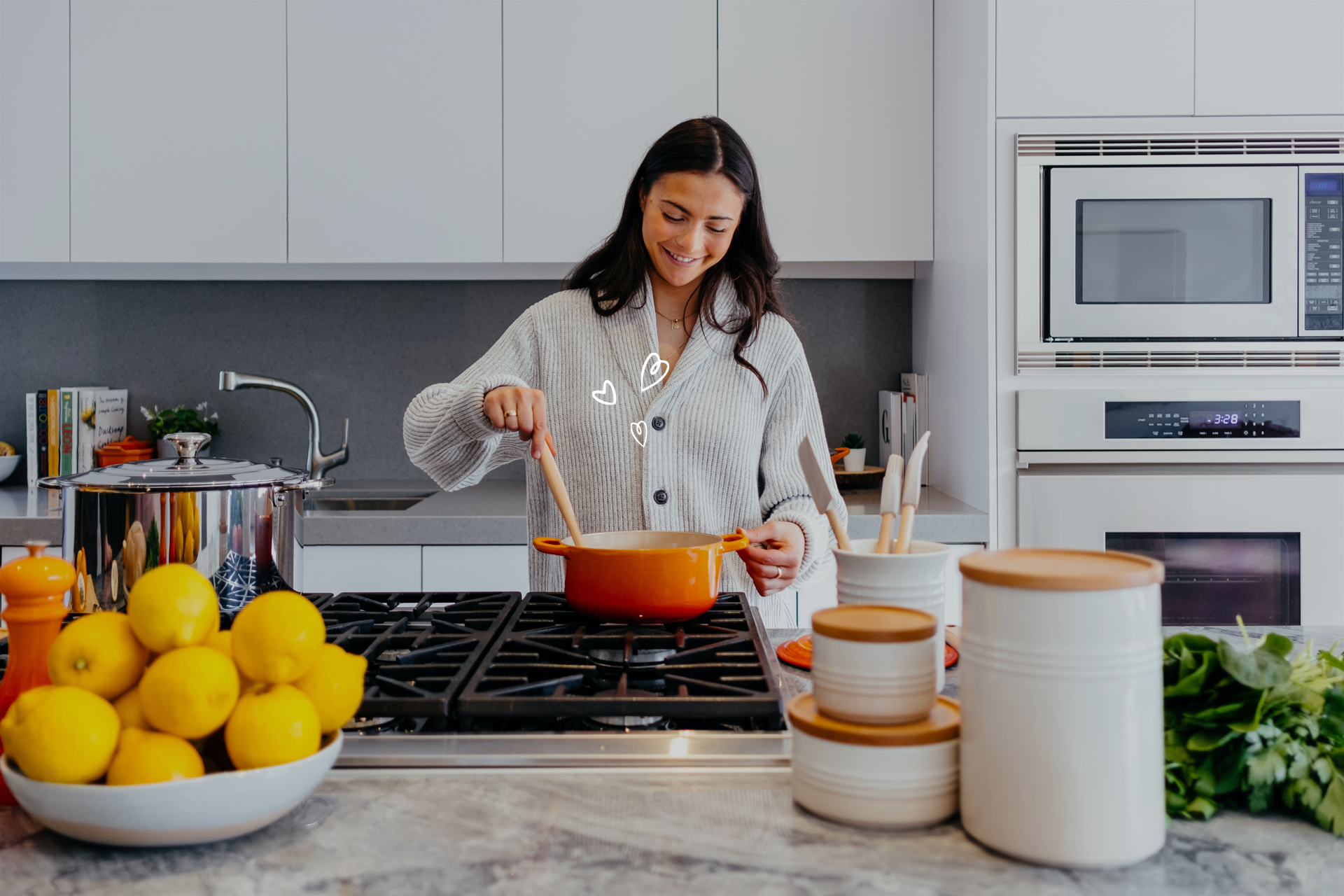 Lady cooking in the kitchen